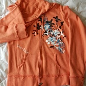O'Neill- Salmon Pink Beaded Sweatshirt